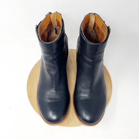 Kork Ease Ankle Boots Womens 9 Maddelena Black Leather Bootie Belted Buckle Moto - Picture 4 of 15